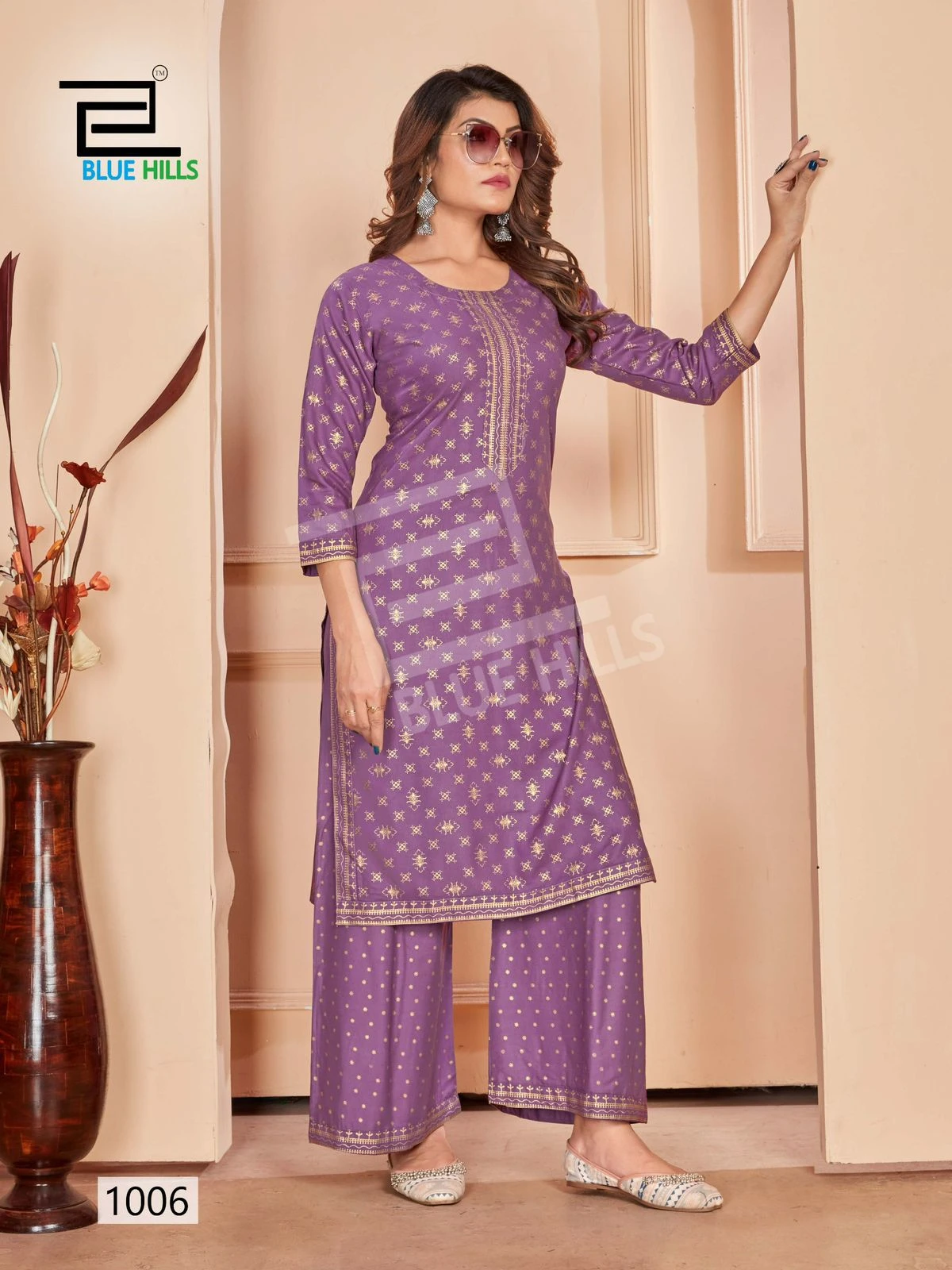 Blue Hills Reel Rayon 14Kg Wholesale Kurti with Palazzo Catalog — Wholesale Kurtis, Blue Hills wholesale from Surat — Photo 5